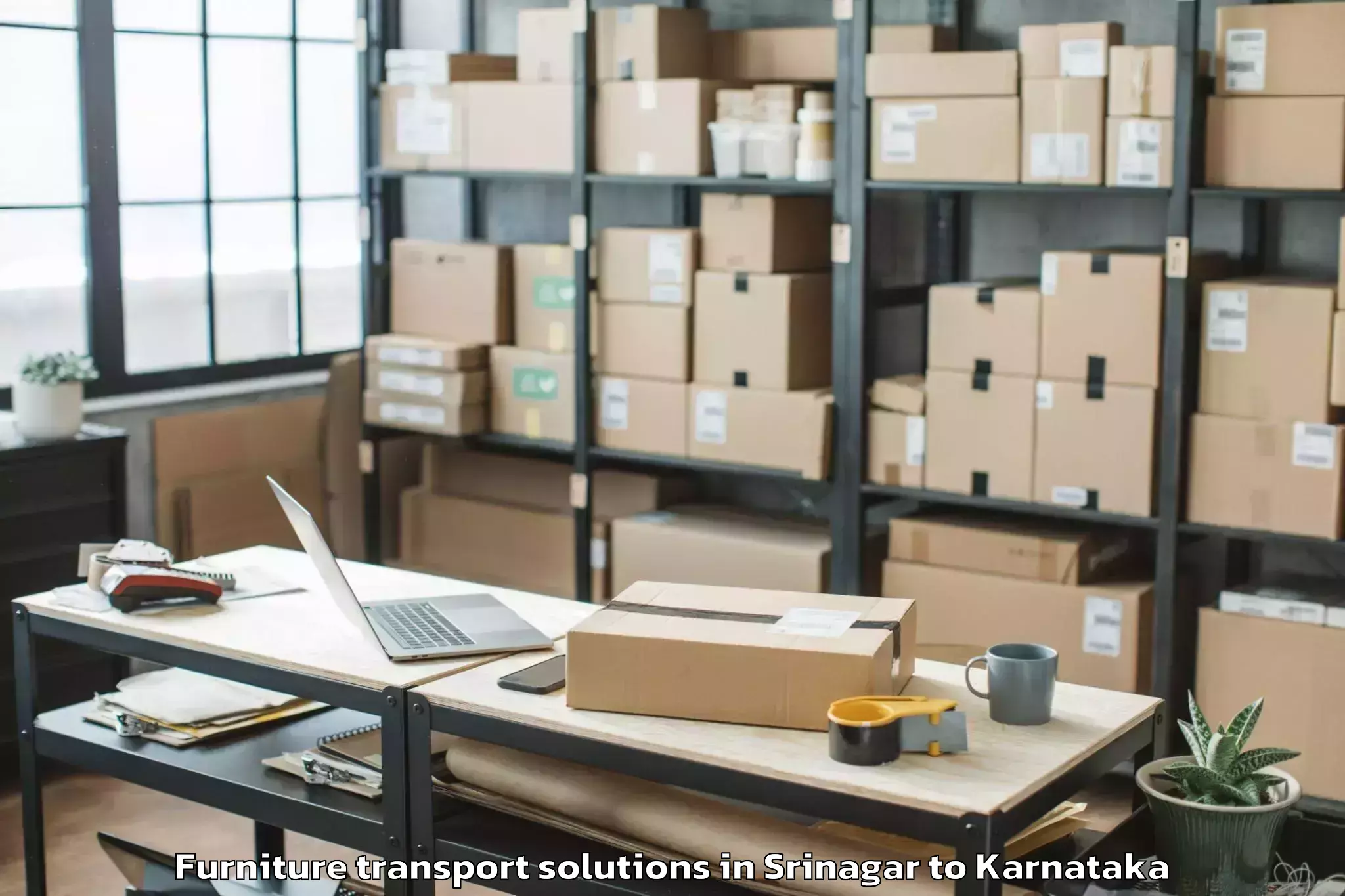 Book Srinagar to Karnataka Furniture Transport Solutions Online